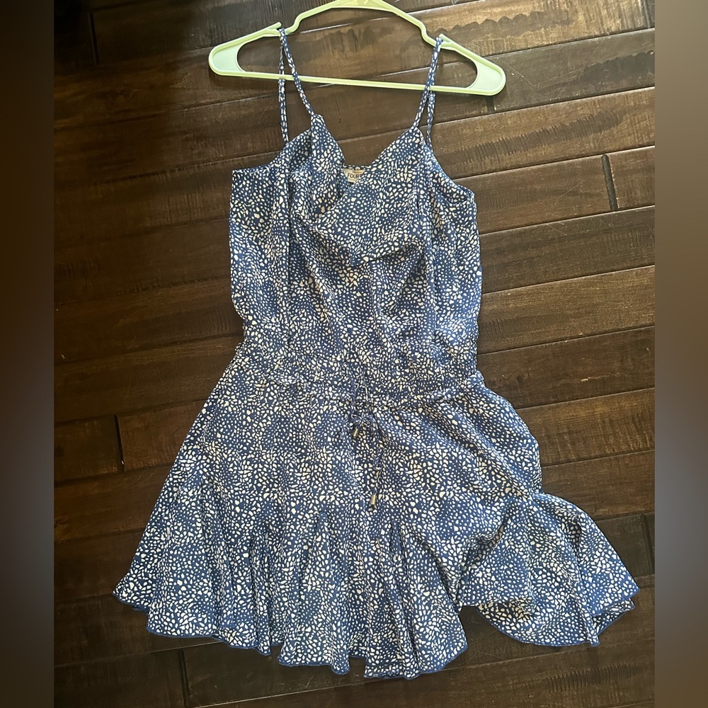 Blue cowl neck dress